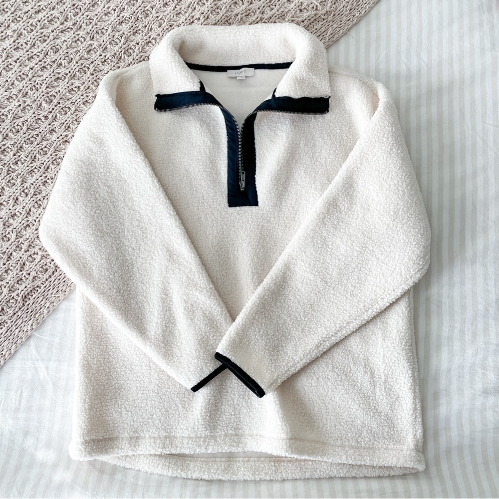 Loft Cream Sherpa Quarter Zip